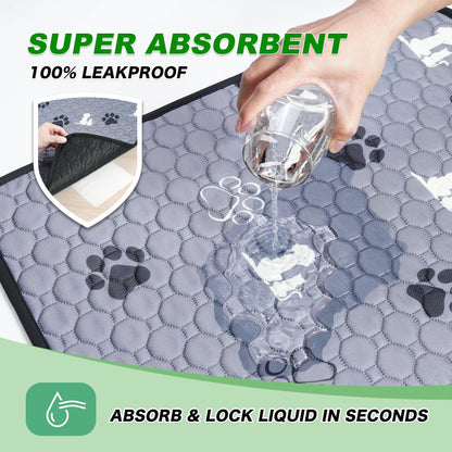 WanpeeGoo Washable Pee Pads for Dogs, 4 Pack Absorbent Reusable Training Dog Pads Pet Puppy Pads, Non-Slip Potty Pads for Whelping, Playpen, Crate, Bed, Grey 18"x24"