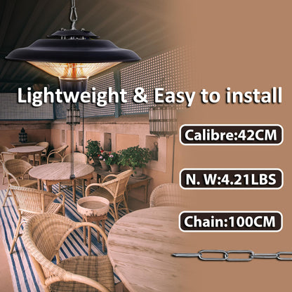 DONYER POWER 1500W Electric Patio Heater Ceiling Mounted Outdoor Heaters for Patio Easy Installation both Indoor Use