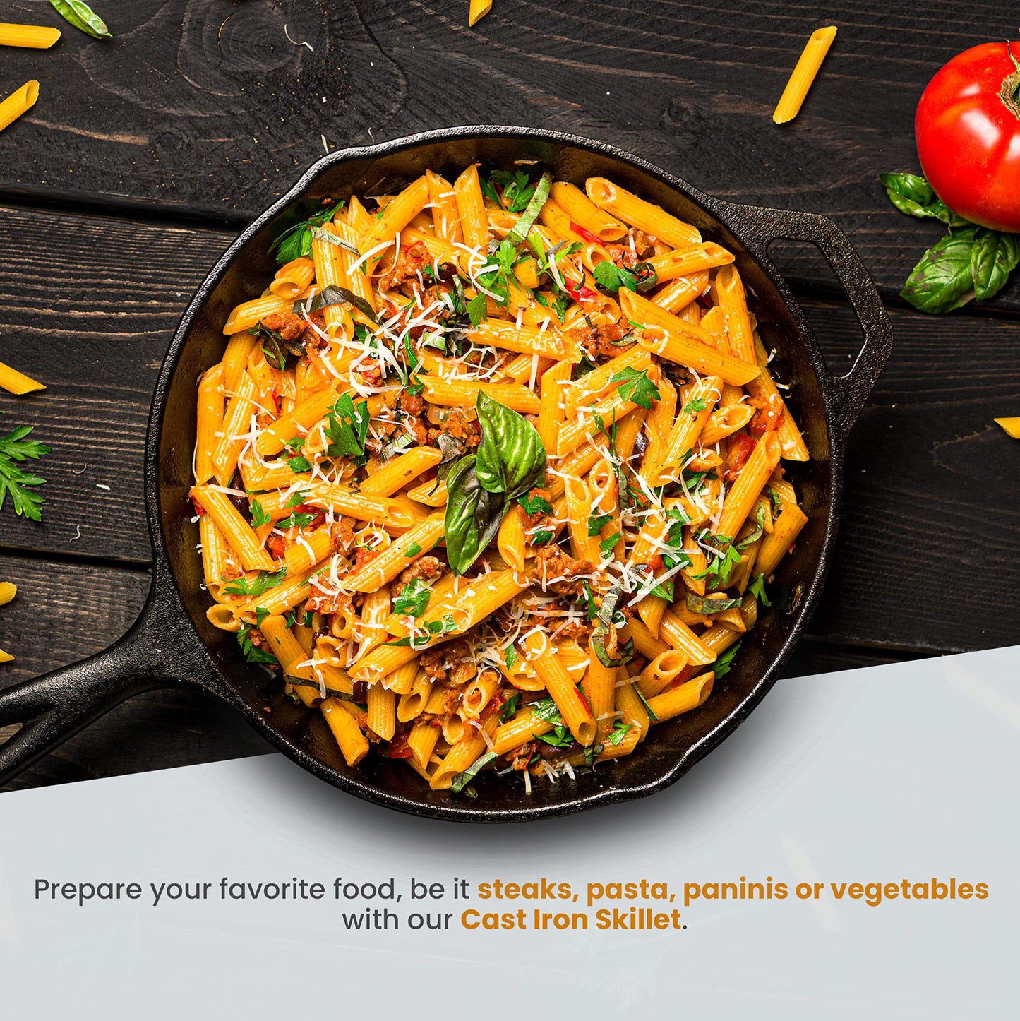 Utopia Kitchen Saute Frying Pan 12 Inch, Cast Iron Chefs Pan, Pre Seasoned Cast iron Skillet With Lid, Safe Grill Cookware for Indoor & Outdoor Use, Black