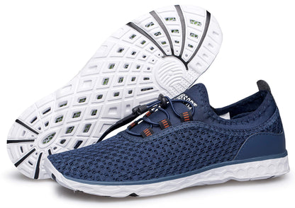 DOUSSPRT Men's Water Shoes Quick Drying Sports Aqua Shoes Blue Size 8.5