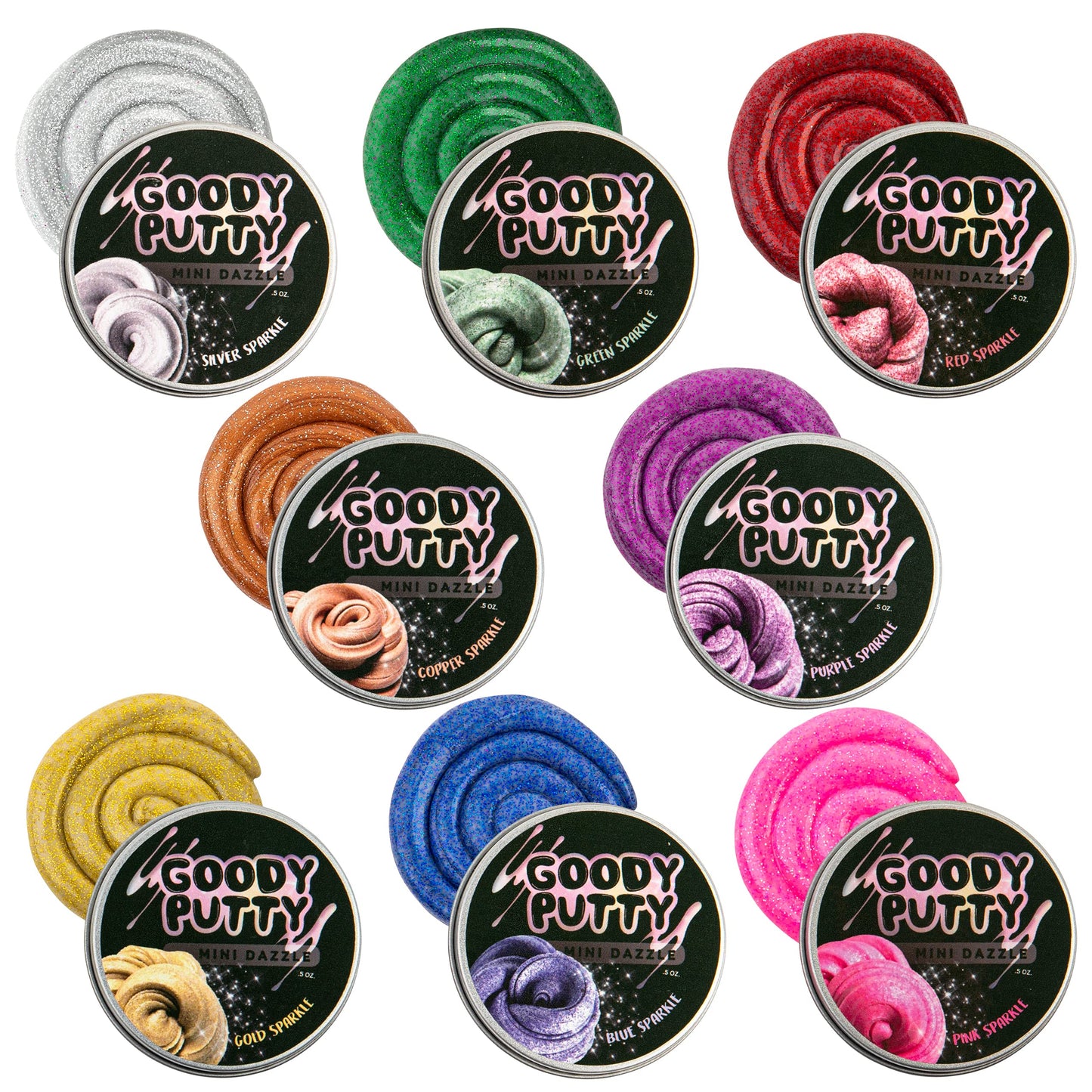 Dazzle Putty Toy Goody Putty Mini Tins 8 Pack