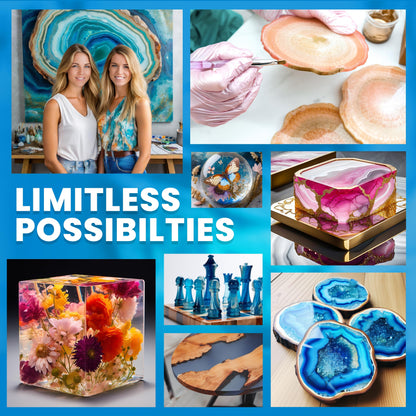 Epoxy Resin Art Resin Crystal Clear Formula- The Artist's Resin for Coating, Casting, Resin Art, Geodes, Tabletop, Bar Top, Live Edge Tables, River Tables- Non-Toxic -1 Gallon Kit