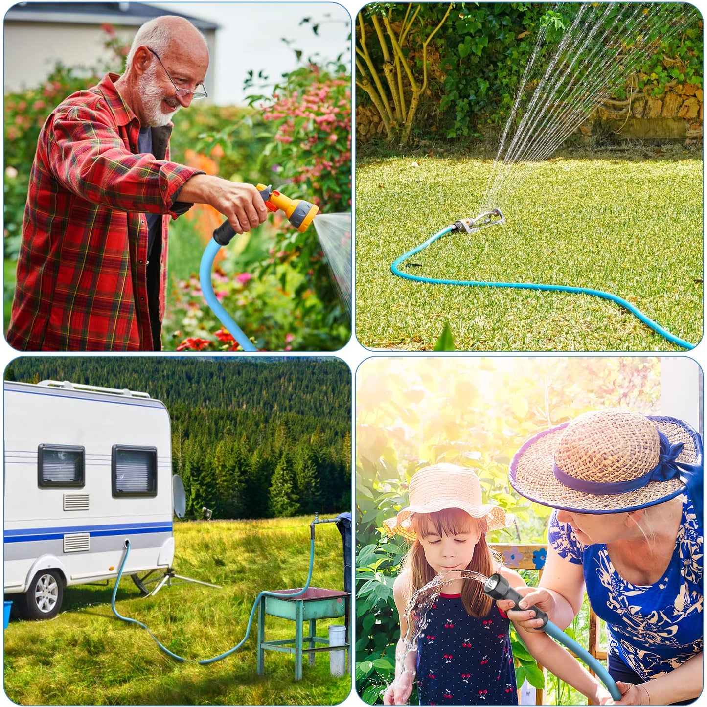 Gociean 25ft Upgraded RV Water Hose with Storage Straps, 5/8" RV Drinking Water Hose, Leak Free and Anti-Kink Design, Camper Fresh Water Garden Hose for RV, Camper, Truck and Car