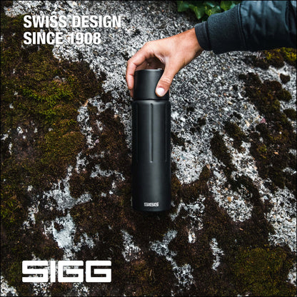 SIGG - Obsidian Insulated Water Bottle - Thermo Flask Gemstone with Cup - Leakproof - Lightweight - BPA Free - 18/8 Stainless Steel - 25 Oz