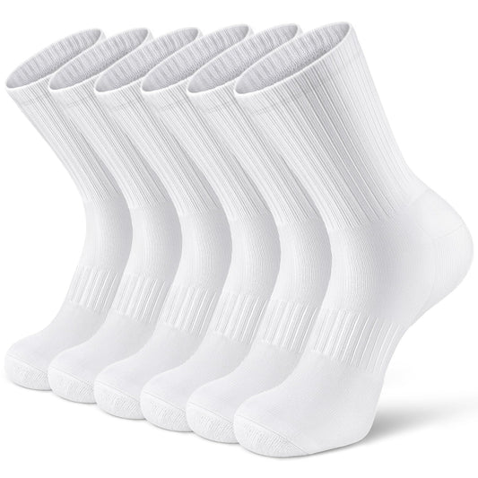 Airacker Athletic Socks Sport Running Calf Socks Performance Cushioned Breathable Crew Socks for Men Women(6 Pairs)