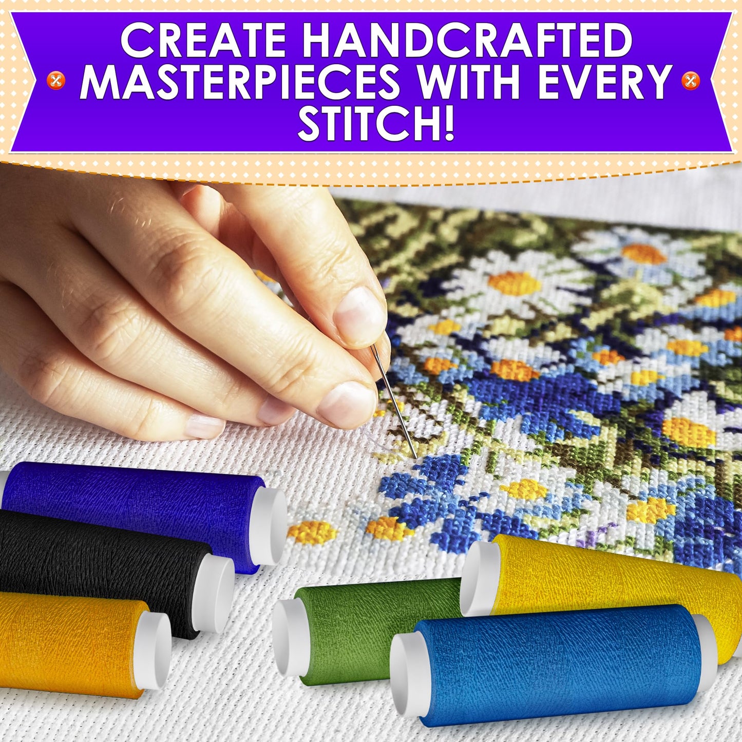 Sewing Machine Thread Set - 39 Colors Polyester Thread for Sewing Machine & Hand Embroidery, 140 Yards Per Spool, Bright Colors That Won't Fade - Ensures Smooth Stitching with Most Fabrics