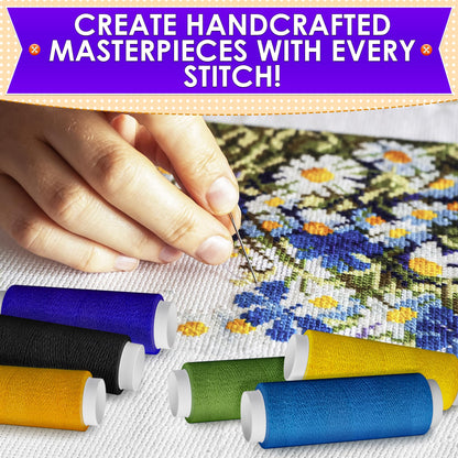 Sewing Machine Thread Set - 39 Colors Polyester Thread for Sewing Machine & Hand Embroidery, 140 Yards Per Spool, Bright Colors That Won't Fade - Ensures Smooth Stitching with Most Fabrics