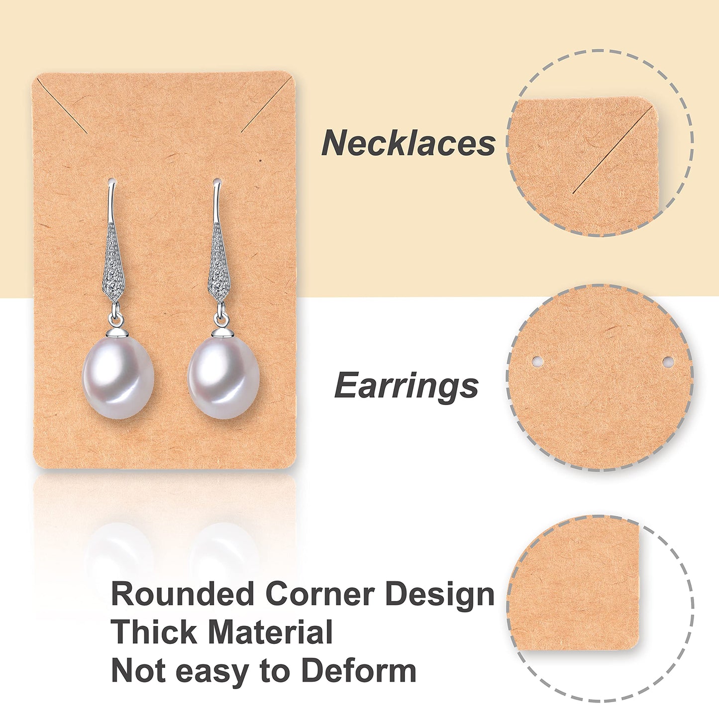 Earring Display Cards with 100 Pcs Earring Holder Cards 200 Pcs Earring Backs and 100 Jewelry Packaging for Earrings Necklace Jewelry Bags 3.5x2.4 Inches (Brown)