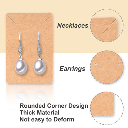 Earring Display Cards with 100 Pcs Earring Holder Cards 200 Pcs Earring Backs and 100 Jewelry Packaging for Earrings Necklace Jewelry Bags 3.5x2.4 Inches (Brown)