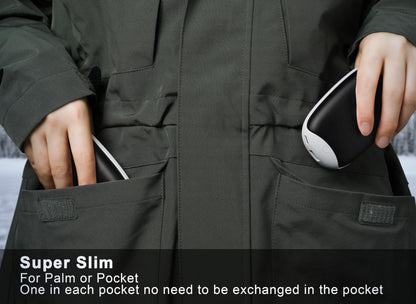 2 Pack Hand Warmers Rechargeable, 8000mAh Electric Portable Pocket Hand Warmer/Power Bank, Great for Outdoor Sports, Hunting, Golf, Camping, Warm Gifts for Women, Men (Dark Black)