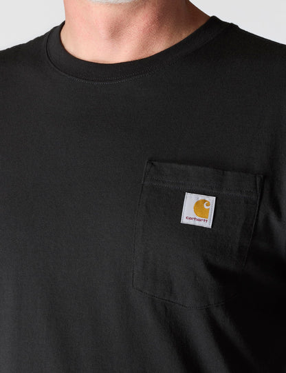 Carhartt Mens Loose Fit Heavyweight Short-Sleeve Pocket T-Shirt Work Utility t Shirts, Black, Large US