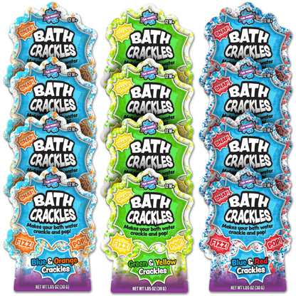 Tub Works® Bath Crackles Bath Toy, Variety 12 Pack | Nontoxic & Fragrance-Free | Makes Bath Water Crackle & Pop for a Unique Kids Bath | Swirl Water for Fizzy Fun | Sensory Kids & Toddler Bath Toys