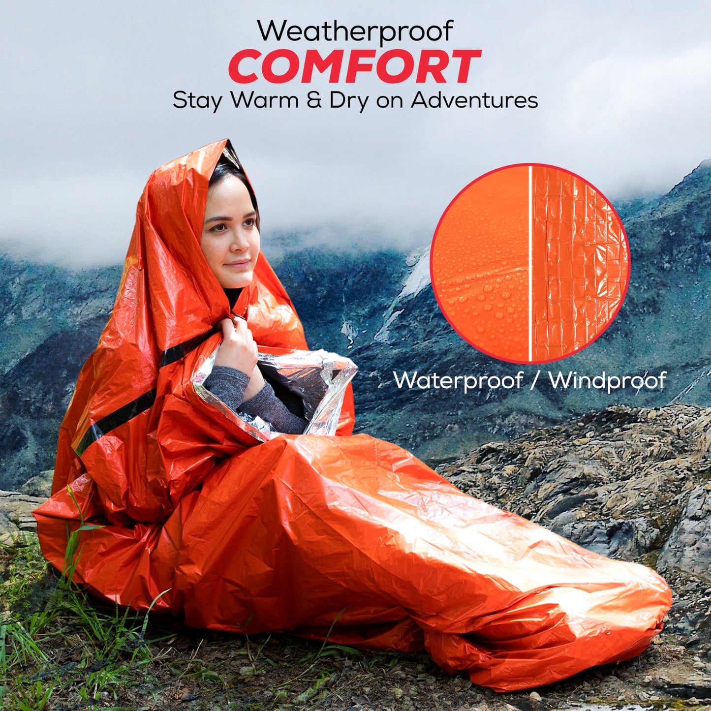 Emergency Sleeping Bag 3 Pack | for Survival Gear and Supplies Life Bivy Sack Waterproof Mylar Emergency Blankets for Survival Kit Car Camping Gear Hiking Tac Bivvy Go Bag Supplies Sleep Sacks Shelter