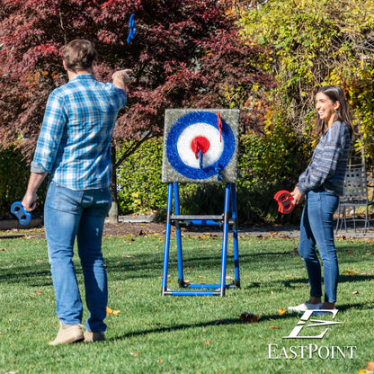 EastPoint Deluxe Steel Frame Axe Throw Target Game Set - Steel Frame for Indoors and Outdoors