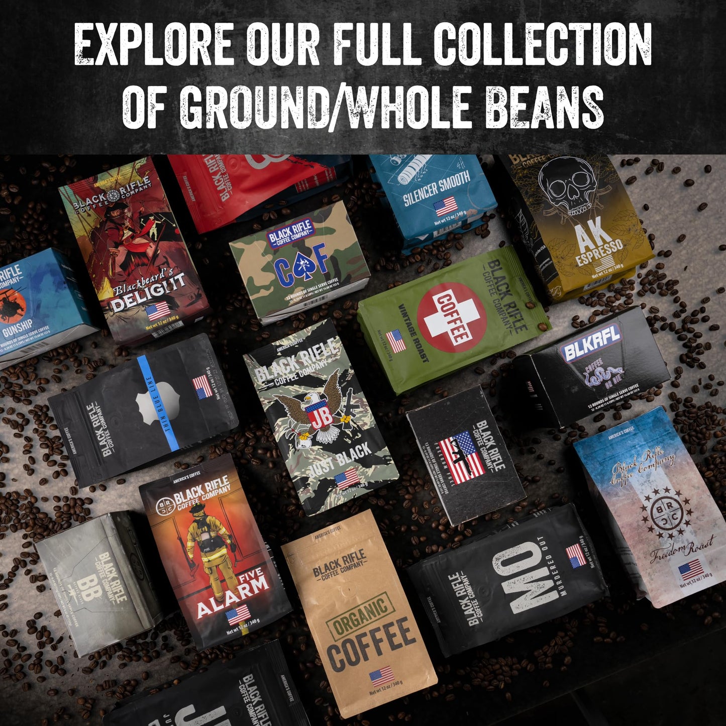 Black Rifle Coffee Company Ground Coffee Medium Roast - Roasted Blend Made from Pure Arabica Beans - Colombian & Brazilian Beans - Veteran Founded & American Made (Freedom Roast, 12oz Bag)