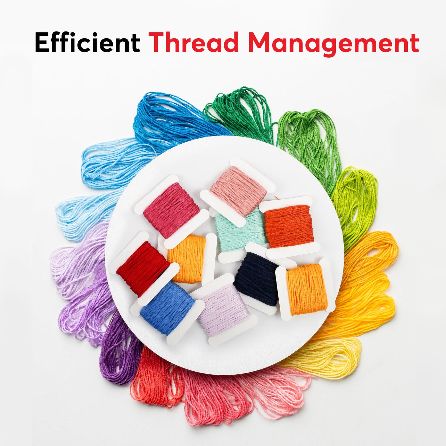 2PACK Embroidery Floss Organizer Box with 50 Cardboard Bobbins - 17 Compartments Clear embroidery thread and Beads organizer box, Snap-Tight Clear Sewing Organizer - Jewelry Bead Holder (Made in USA)