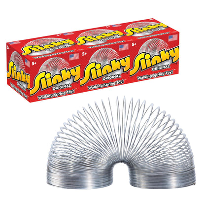 The Original Slinky Walking Spring Toy, 3-Pack Metal Slinky, Fidget Toys, Party Favors and Gifts, Kids Toys for Ages 5 Up, Amazon Exclusive by Just Play