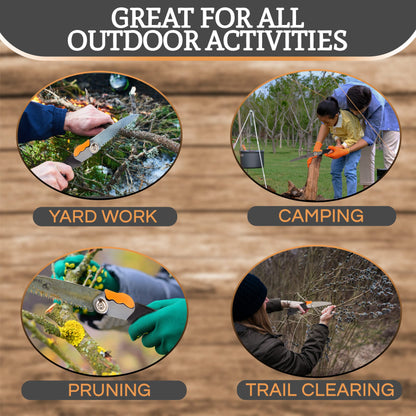 EverSaw Folding Hand Saw 8 inch Compact Camp Saw for Trees Pruning and Gardening