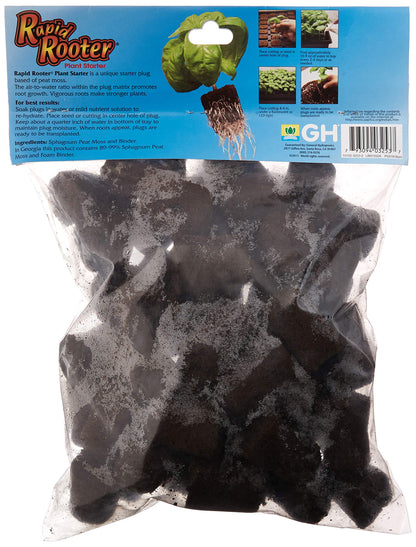 General Hydroponics Rapid Rooter, Starter Plug for Seeds or Cuttings, Great for Soil or Hydroponics Growing System, 50 Plugs