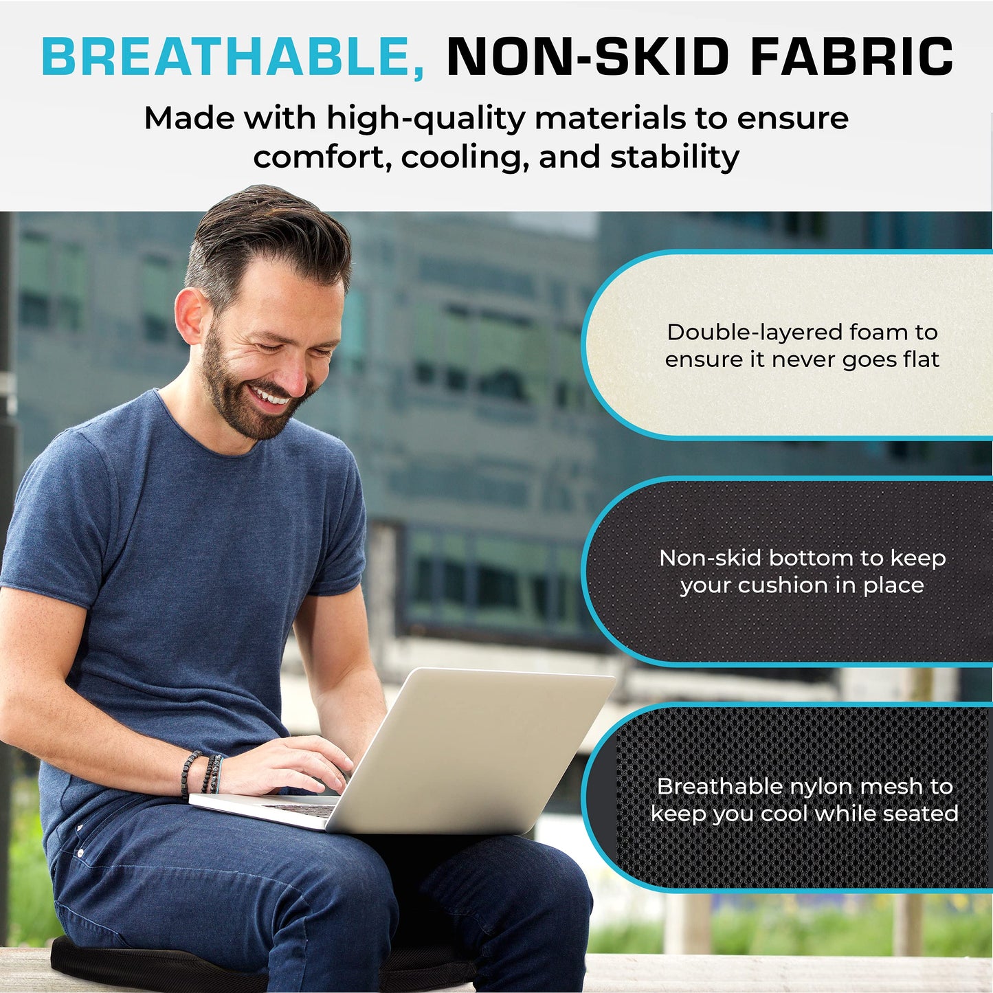 Xtreme Comforts Seat Cushions | Office Chair Cushions for Desk, Car, Wheelchair| Ergonomic Memory Foam Seat Cushion for Support & Comfort | Helps Improve Sitting Posture for Work & Body Relief