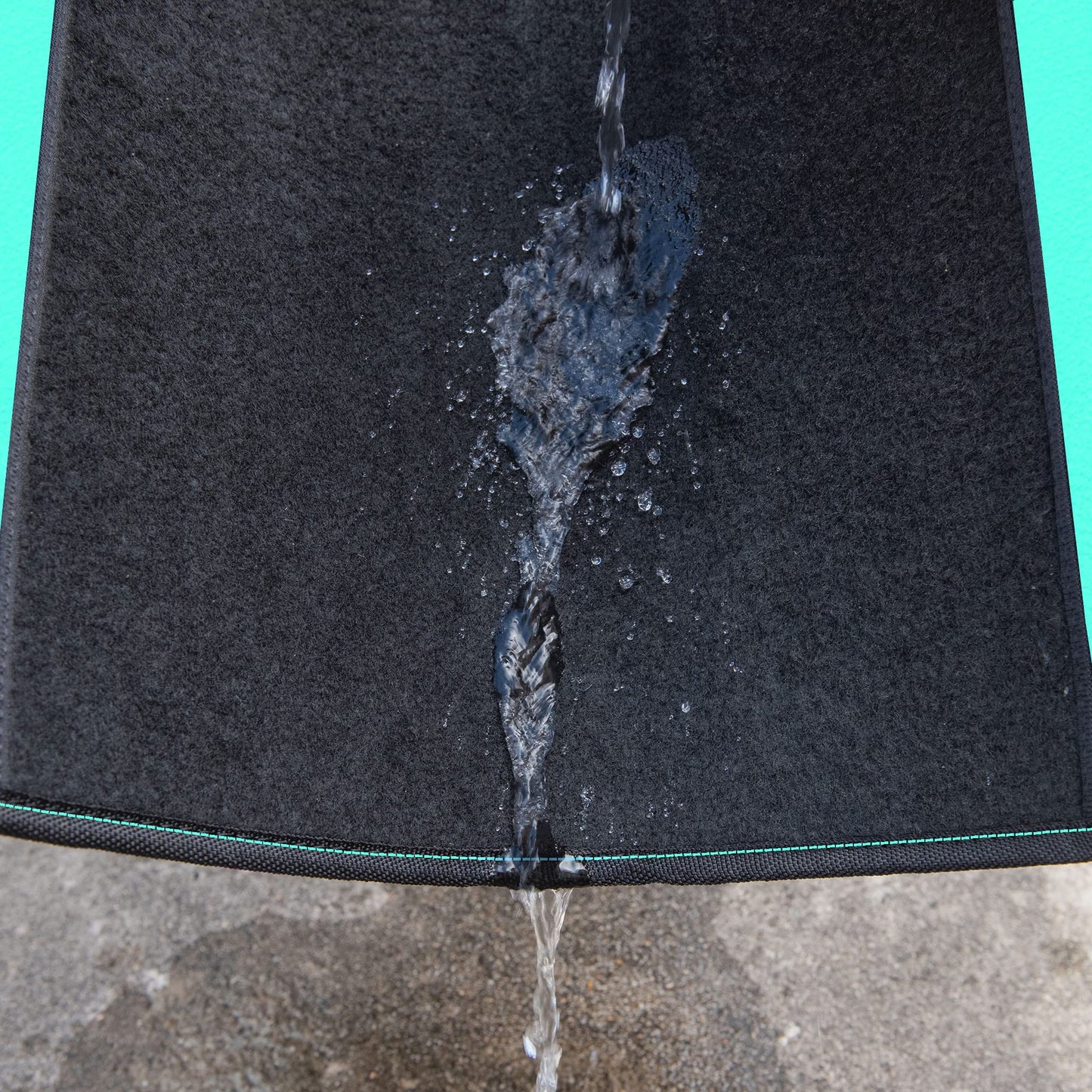 CAR PASS Waterproof Universal Fit Car Floor Mats, Teal Car Mats Fit for SUV,Vans,sedans, Trucks,Set of 4pcs Car Carpet for Women(Black with Mint)