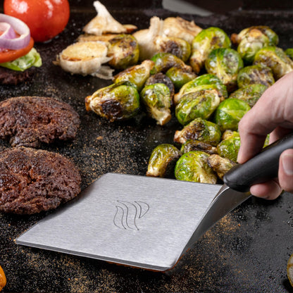 Blackstone Hamburger Spatula Heavy Duty Plastic Handle Large Stainless Steel Food Grade Flat Top Griddle Accessories-Hamburger Pancake Flipper– Grill Scraper Utensil for Home Kitchen Restaurants