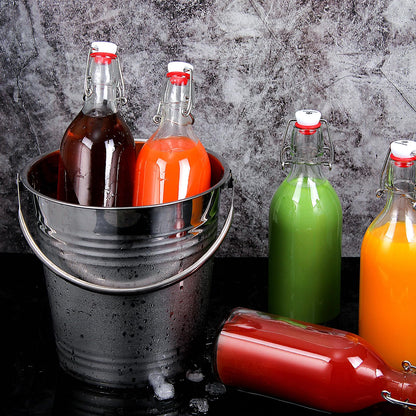 YEBODA 16oz Swing Top Bottles -Glass Beer Bottle with Airtight Rubber Seal Flip Caps for Home Brewing Kombucha,Beverages,Oil,Vinegar,Water,Soda,Kefir (6 Pack) (16 Oz- Set 6 (New))