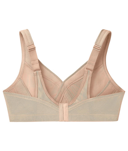 Glamorise Full Figure Plus Size MagicLift Seamless Sports Bra Wirefree #1006 Café