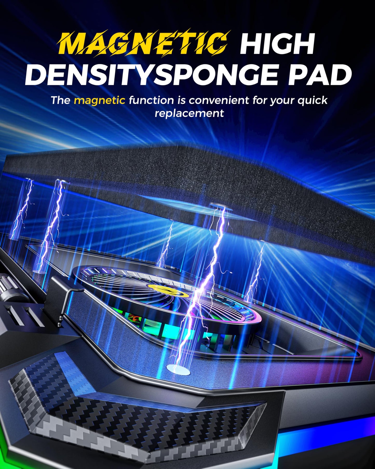 ChillCore RGB Gaming Laptop Cooling Pad with 5.5" Turbo Fan, Rapid Cooling for 15.6-19.3" Laptops, Variable Speed Control, 7 Adjustable Heights - K1 5V RGB