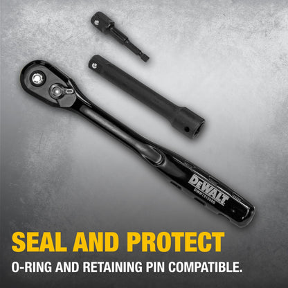 DEWALT Impact Socket Set with Ratchet, Metric/SAE, 1/2" Drive, 23-Piece Set with Case (DWMT74739)﻿ ﻿