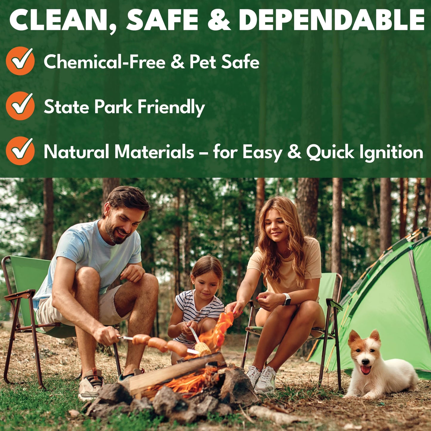 Superior Trading Fire Starter Pods in Plastic Bucket - Fire Starters for Campfires, BBQ, Grill, Pit, Wood Stove & Charcoal Starter, 15-20-Min Burn, 50 Extra Large Pods, USA Made, Brown, 3 Lbs