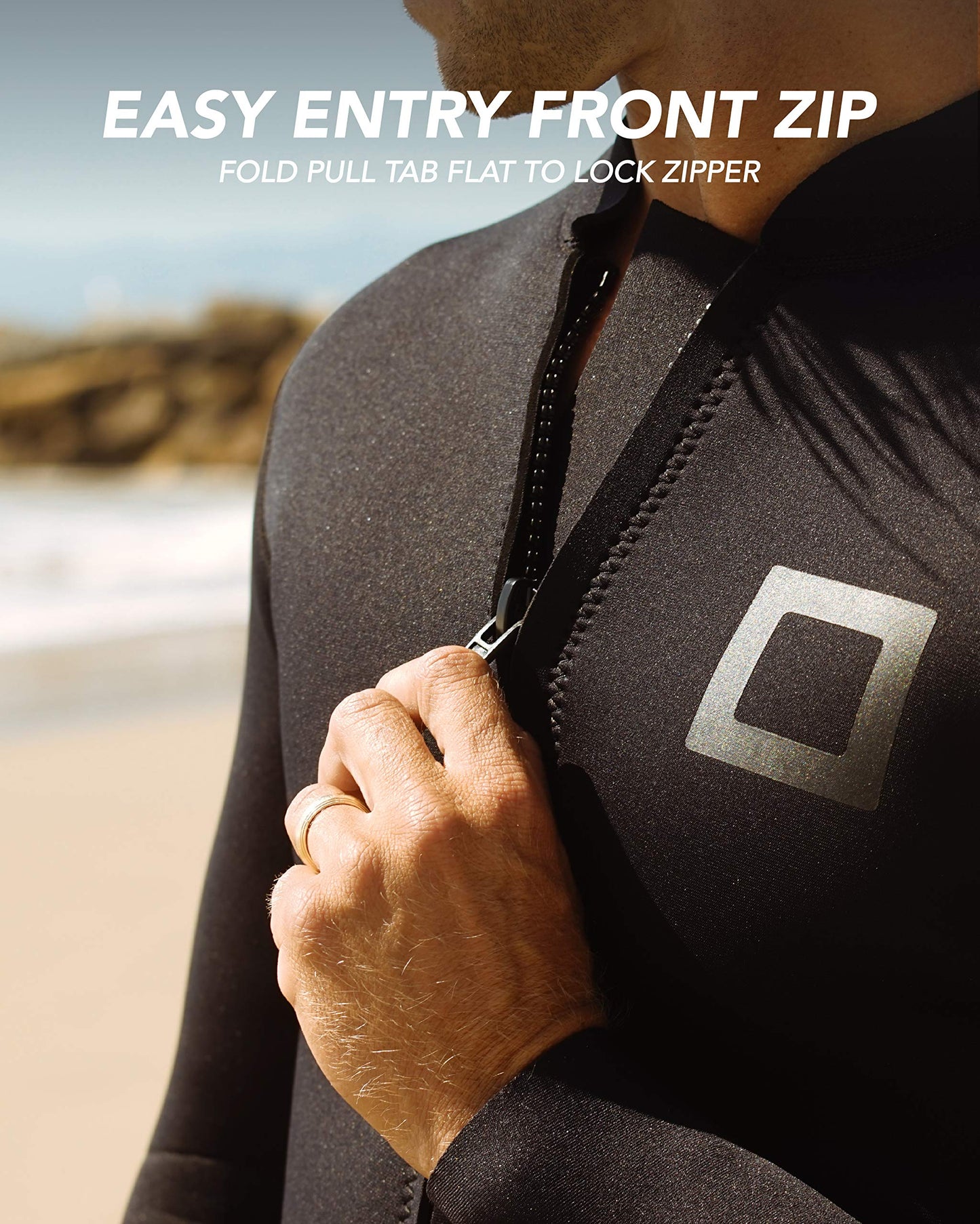 Surf Squared Men's Wetsuit Top Jacket 2mm or 3mm - Neoprene Long Sleeve for Warmth & Comfort, Extended Back Flap - Ideal for Surfing, Snorkeling & Watersports - 2X-Large - 3MM