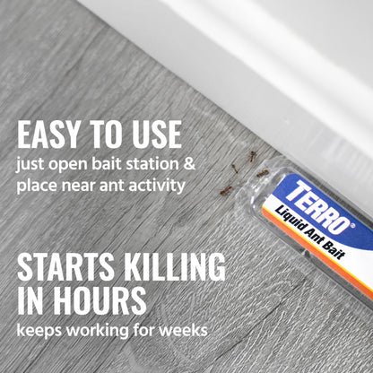 TERRO Ant Killer Bait Stations T300B - Liquid Bait to Eliminate Ants - Bait System - 12 Count Stations for Effective Indoor Ant Control