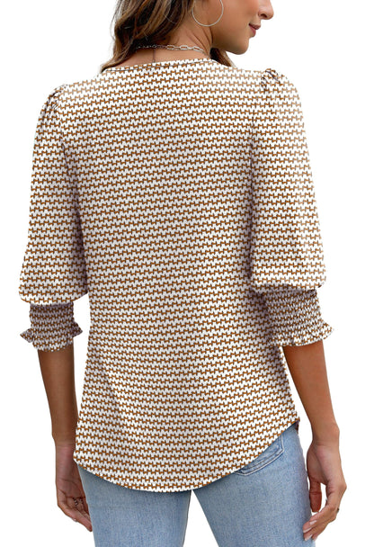 XIEERDUO Business Casual Tops for Women Womens 3/4 Sleeve Tops and Blouses Summer Tops for Women 2025 L