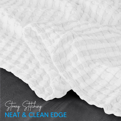 Utopia Bedding White 100% Cotton Waffle Blanket 300 GSM [Queen - 90x90 Inch] Soft Lightweight Breathable Bed Blanket for All Season