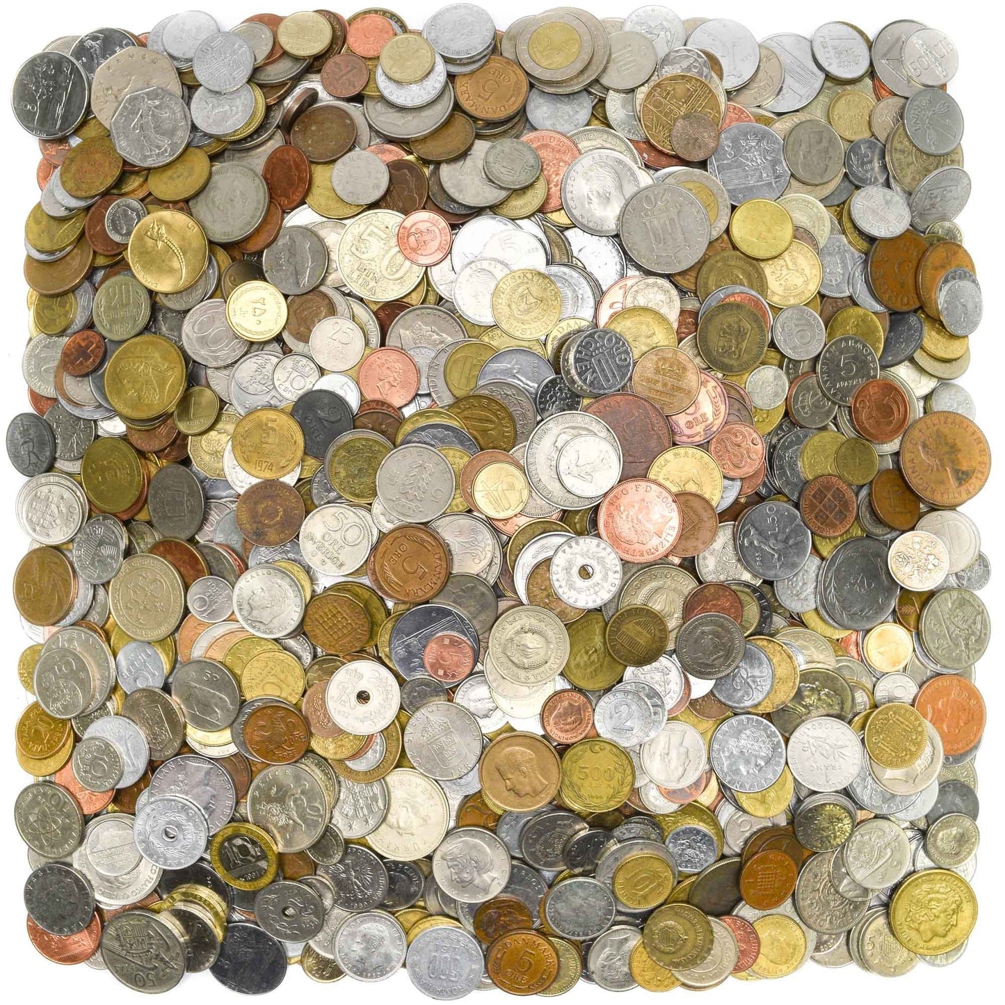 2lb CIRCULATED WORLD FORIEGN COINS,HEAVIER,LARGER,OLDER,A MIX OF OLD AND NEW!World coin collection set.NO TOKENS.