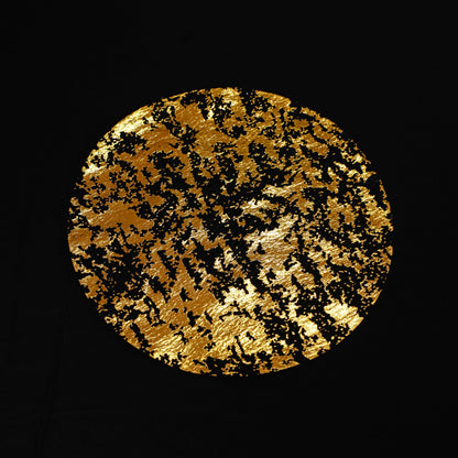 Snowkingdom Black Gold Placemats Round Disposable Sparkly Paper Metallic Glitter Foil Gold Doilies Luxury Dining Table Decoration Centerpieces for Party Birthday Wedding Christmas Shower Set of 24