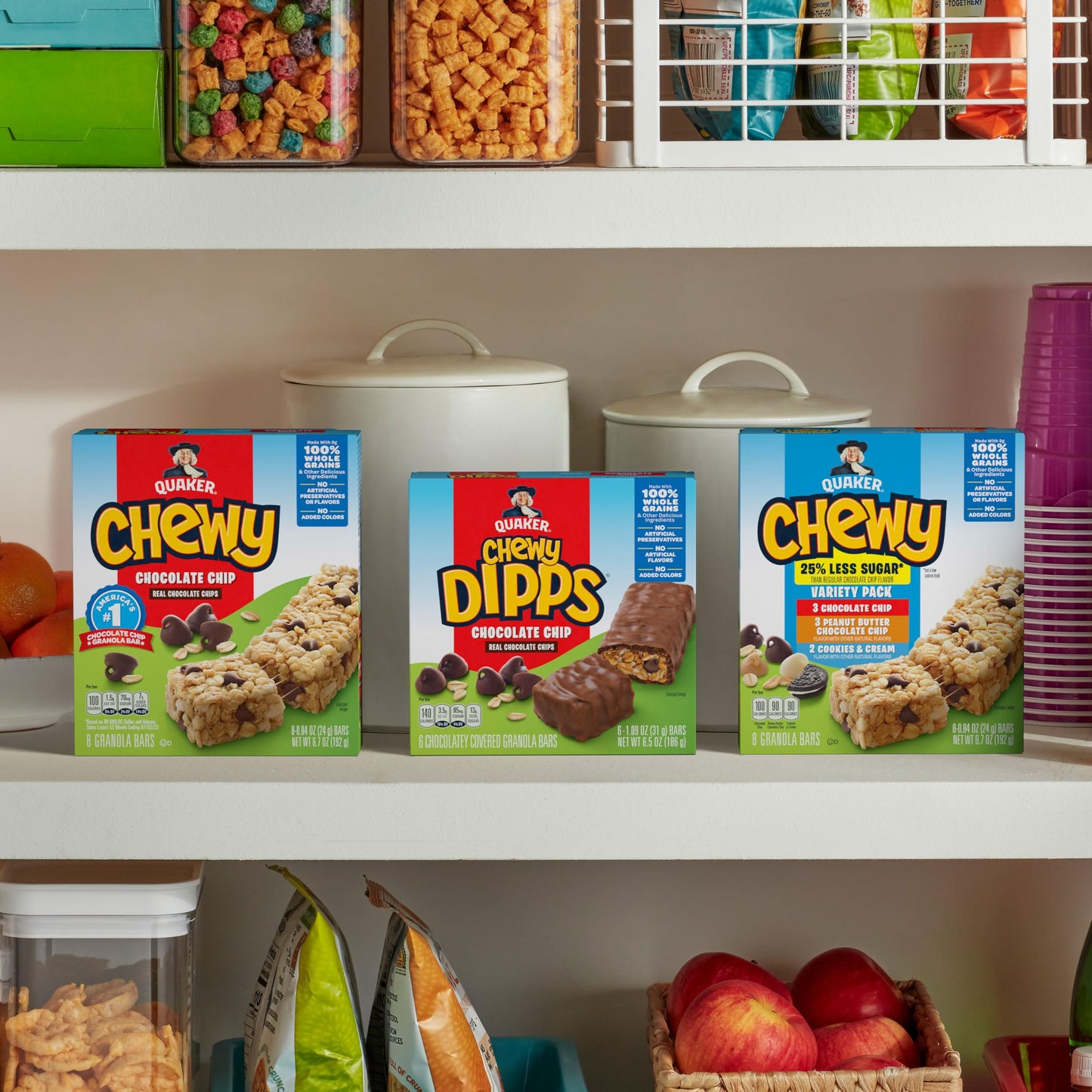 Quaker Chewy Granola Bars, Chocolate Chip, 58 Count - Packaging May Vary