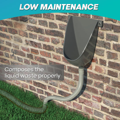 Waterless Urinal with Hose - UV Resistant Outside Urinal, Outdoor Plastic Urinals, Outdoor Toilet, Garage Urinal, Urine Diverter, Urinals For Men Bathroom