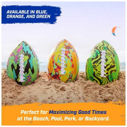 SwimWays Hydro Waterproof Football, Outdoor Games for Adults and Kids, Swimming Pool Accessories and Pool Party Games,9.25 Inches, Blue