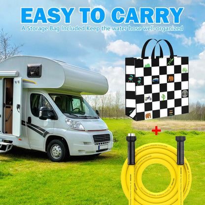 CircleRiver RV Drinking Water Hose 25FT with Storage Bag, 5/8" Premium Fresh Water Hose for RV, Camping, Marine, Trailer and Truck, BPA Free, Anti-Kink and Leak-Free, Drinking Water Safe