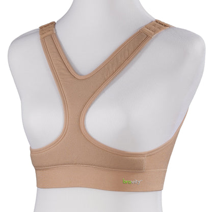 Bravity Women Anti-Wrinkle Cleavage Sleep Bra/Seamless & Adjustable Beige Size Small