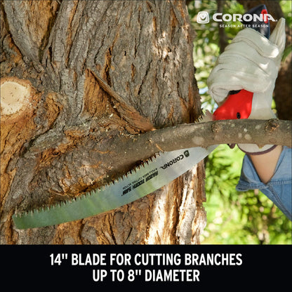Corona Tools 14-Inch RazorTOOTH Pruning Saw | Tree Saw Designed for Single-Hand Use | Curved Blade Hand Saw | Cuts Branches Up to 8" in Diameter | RS 7395, Red/Black