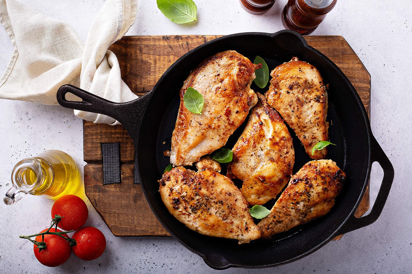 Utopia Kitchen Cast Iron Frying Pan 12 Inch, Cast Iron Chefs Pan, Pre Seasoned Skillet, Safe Grill Cookware for Indoor & Outdoor Use, Black