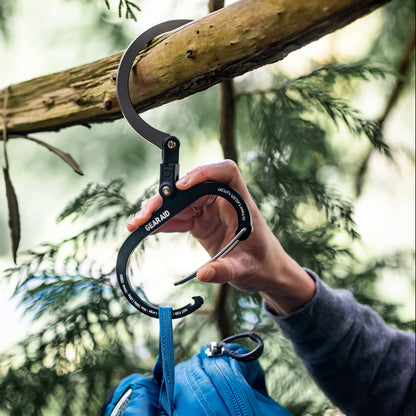 GEAR AID HEROCLIP Carabiner Gear Clip and Hook (Large, Medium, Small) for Camping, Backpack, Suitcases, Purse and Garage Organization, Stealth Black, Variety Size 3 Pack