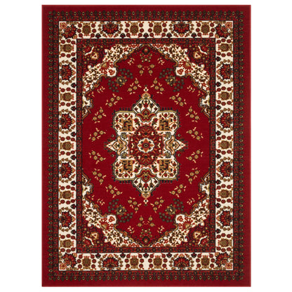 Antep Rugs Alfombras Oriental Traditional 5x7 Non-Skid (Non-Slip) Low Profile Pile Rubber Backing Indoor Area Rugs (Maroon, 5' x 7')