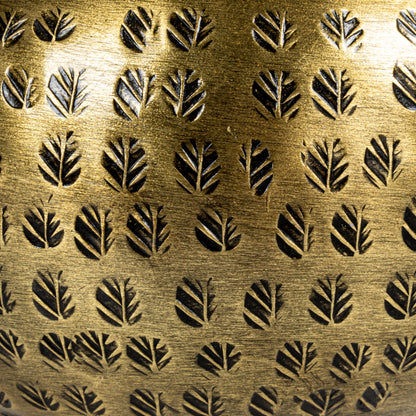 Creative Co-Op Round Hammered Metal Container with Bird Finial, Brass Finish