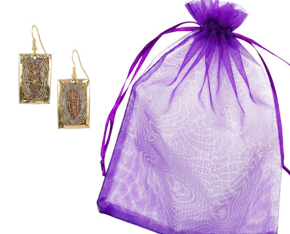 SPUNKYsoul Handmade 3 Toned Basket Weave Earrings | SPUNKYsoul Collection (Rectangle)