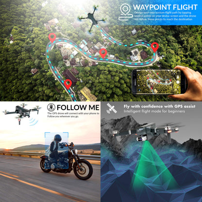 Contixo F35 GPS Drone with 4K UHD Camera 2-Axis Self stabilizing Gimbal 5G WiFi FPV RC Quadcopter Brushless Drone for Adults, Bonus 64GB SD Card Carrying Case