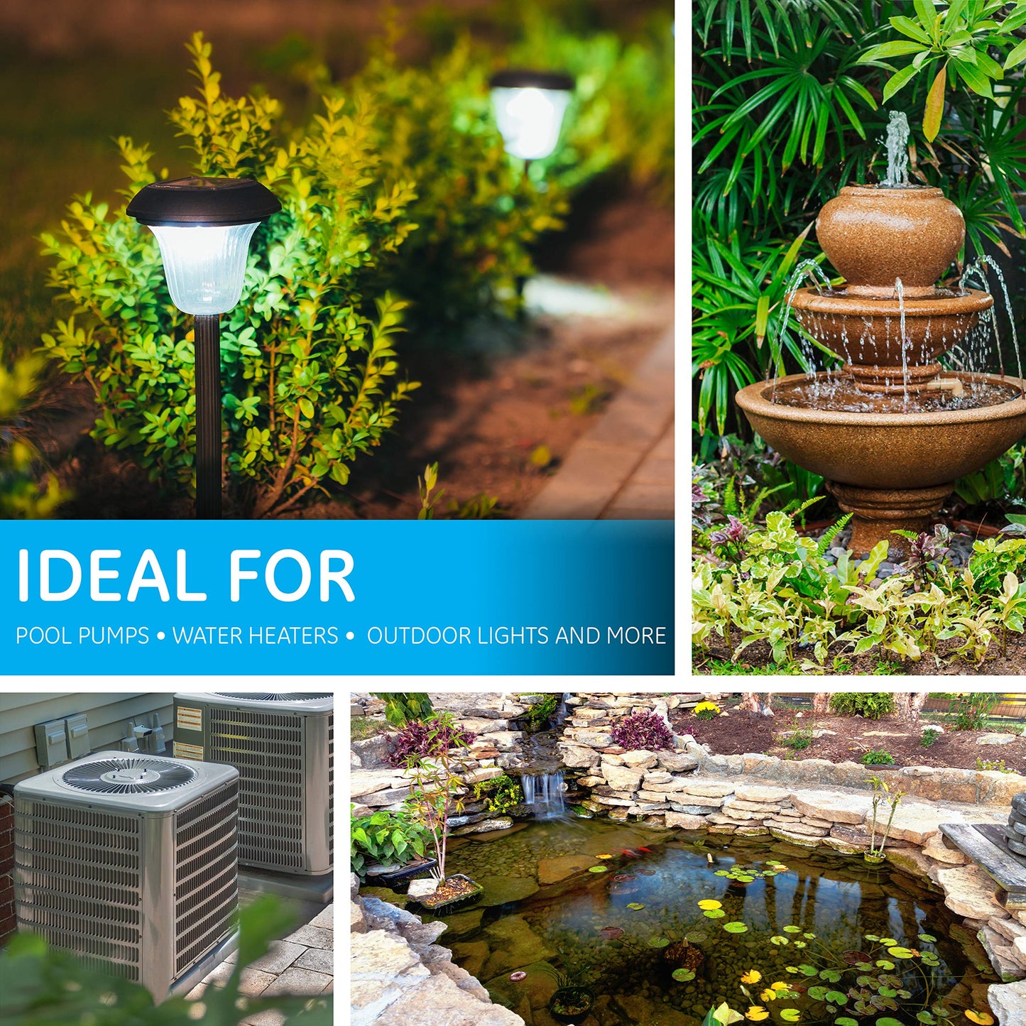 GE 24-hour Mechanical Pool Timer Switch, 2HP 40A Load Capacity Pool Pump Timer, Outdoor NEMA 3R-Rated Box , Universal Voltage Replacement, Water Heater , Tamper Resistant, 46536